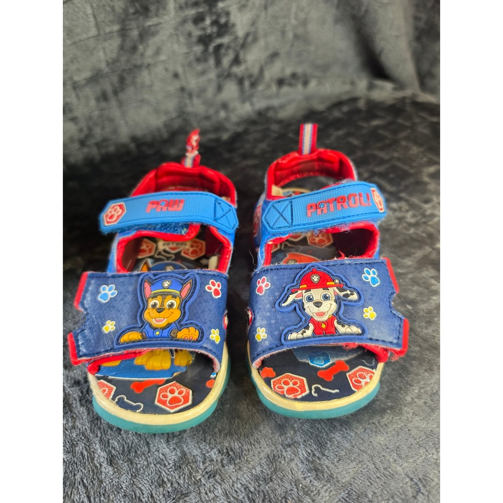 Paw Patrol Toddler Boys Chase Marshall Blue Red Sport Sandals Size 9